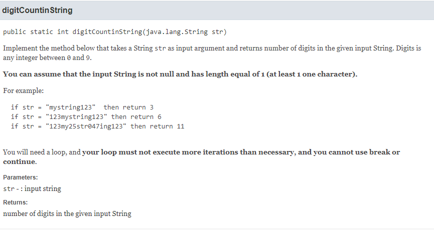 Solved digitCountin String public static int | Chegg.com