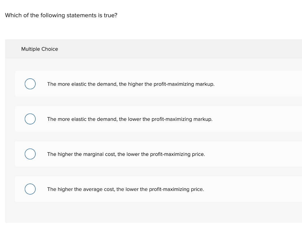 Solved Which of the following statements is true? Multiple | Chegg.com