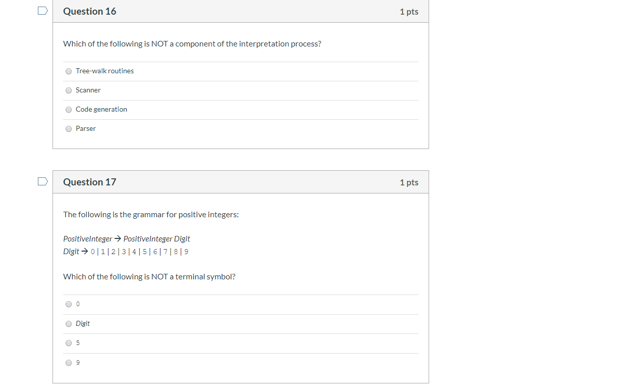Solved Question 16 1 pts Which of the following is NOT a | Chegg.com