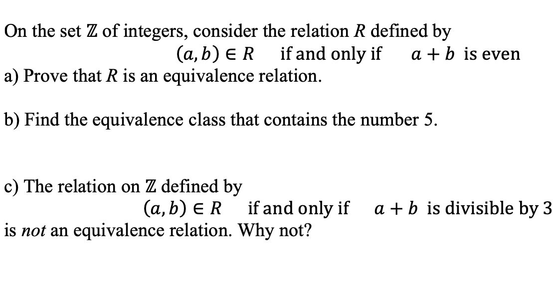 Solved On The Set Z Of Integers, Consider The Relation R | Chegg.com