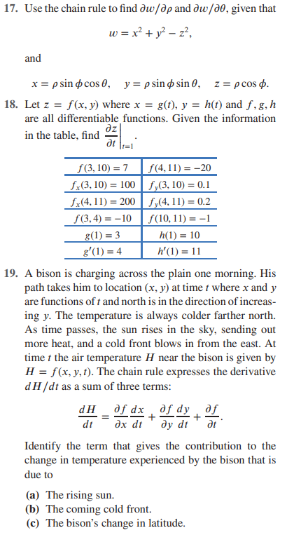 17 Use The Chain Rule To Find Dw Op And Dw Ae Given Chegg Com