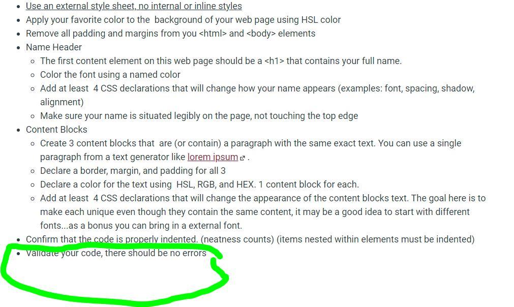 Solved . Use an external style sheet, no internal or inline | Chegg.com