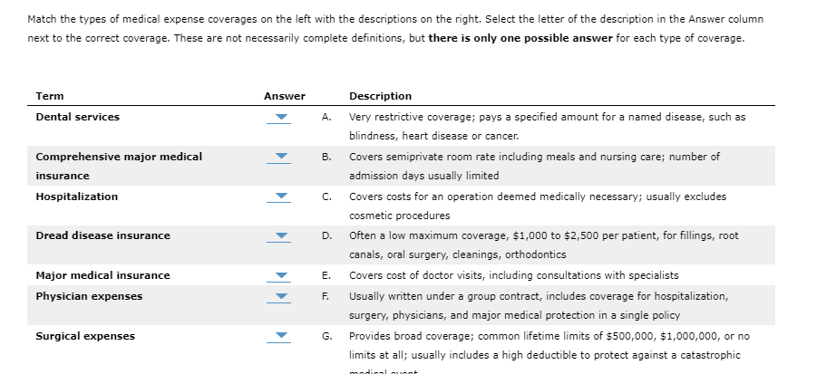 solved-match-the-types-of-medical-expense-coverages-on-the-chegg