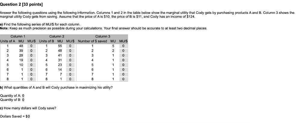 Solved Question 2 [33 points) Answer the following questions | Chegg.com
