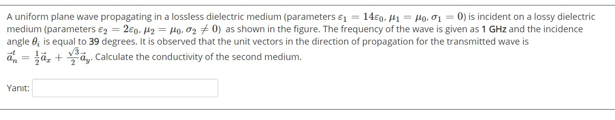 Solved A uniform plane wave propagating in a lossless | Chegg.com