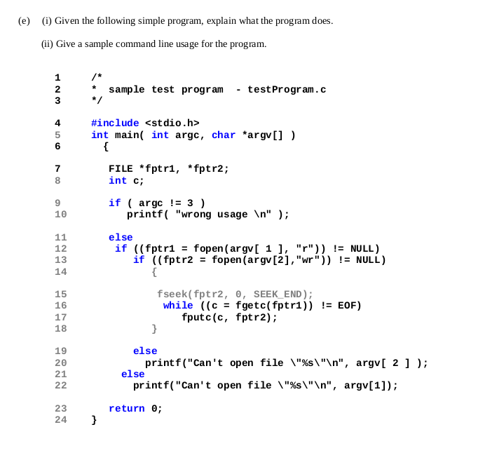 Solved (e) (i) Given the following simple program, explain | Chegg.com