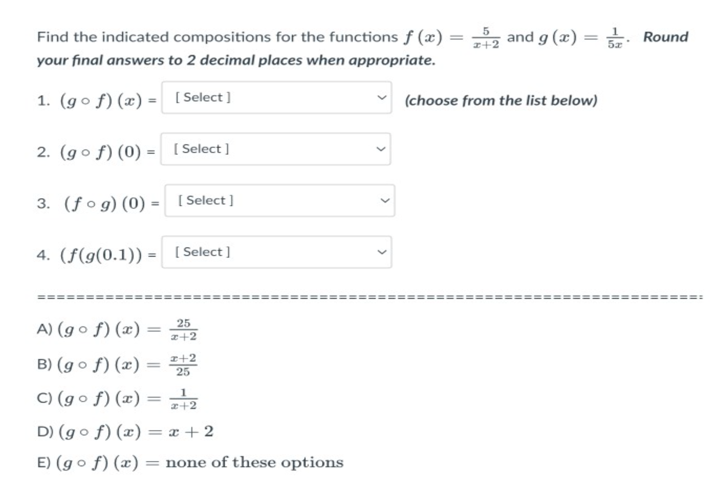 Solved Find The Indicated Compositions For The Functions | Chegg.com