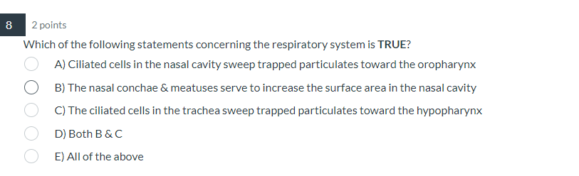 Solved 00 8 2 points Which of the following statements | Chegg.com