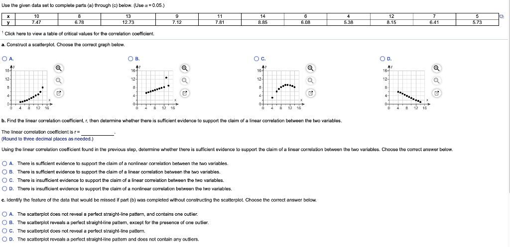 Solved Use the given data set to complete parts (a) through | Chegg.com