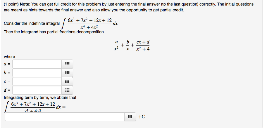 Solved 1 point) Note: You can get full credit for this | Chegg.com