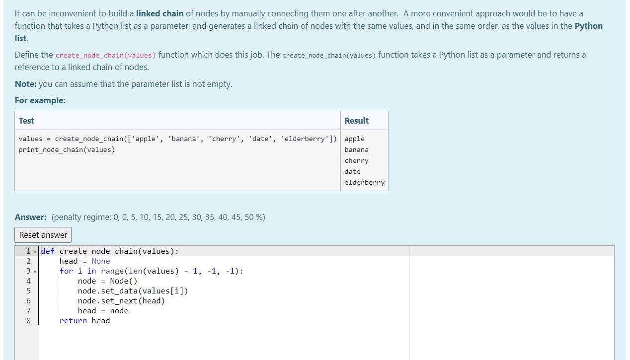 Solved It can be inconvenient to build a linked chain of | Chegg.com