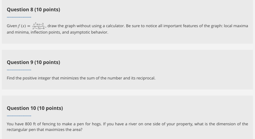 Solved Question 8 (10 points) Given f (x) = **2draw the | Chegg.com
