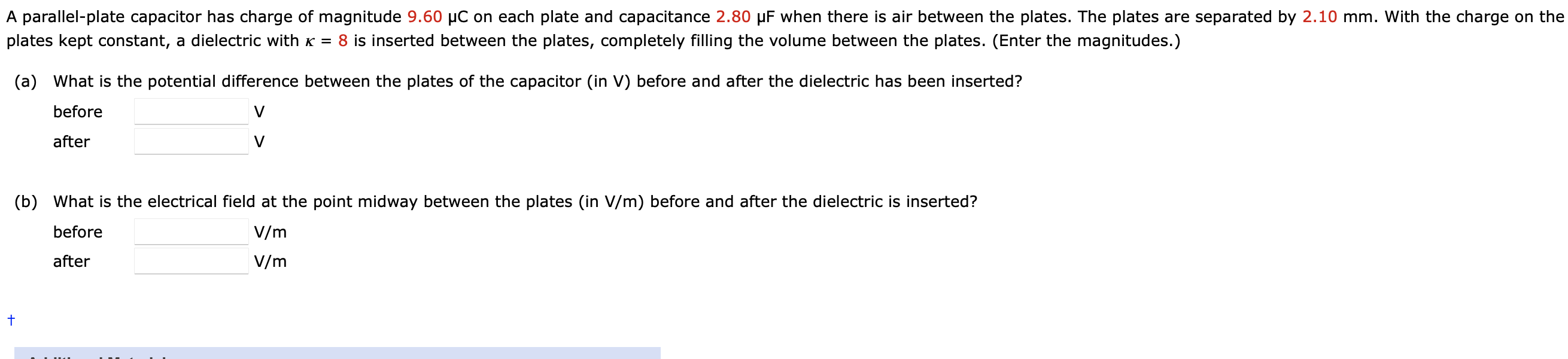 Solved A parallel-plate capacitor has charge of magnitude | Chegg.com