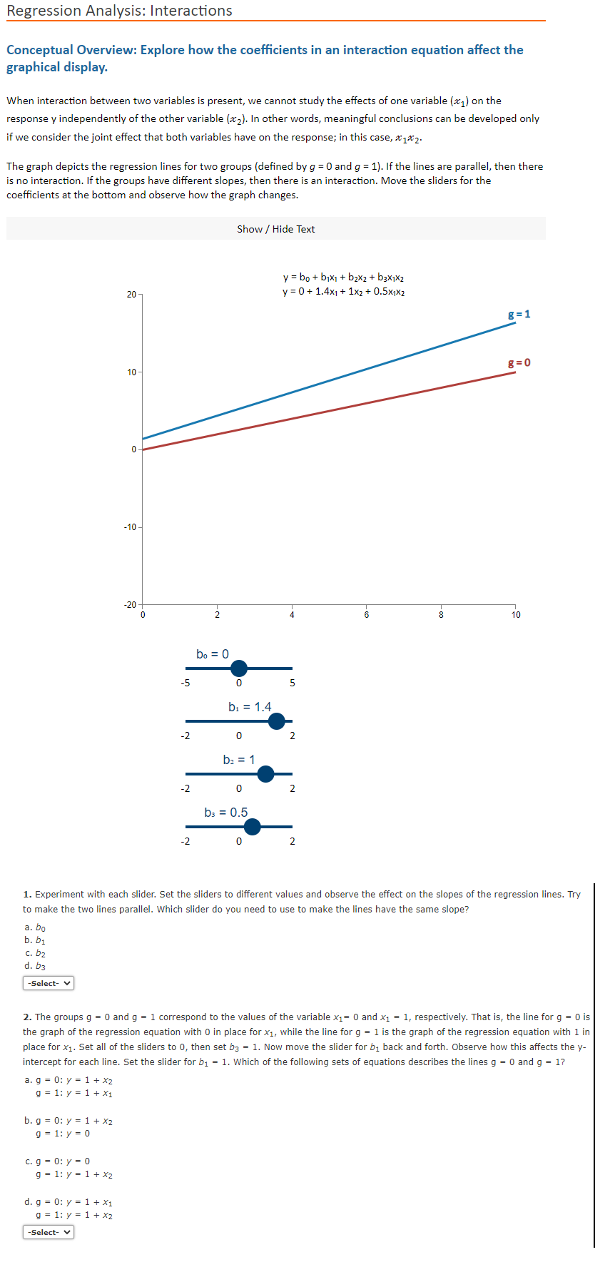 Solved Regression Analysis: Interactions Conceptual | Chegg.com