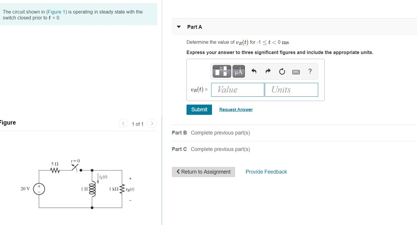 Solved The circuit shown in (Figure 1) is operating in | Chegg.com