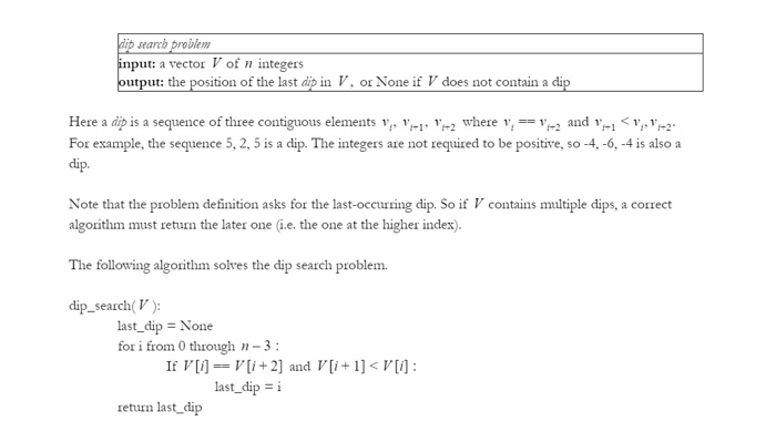 Solved dip search problem inputr a vector V of n integers | Chegg.com