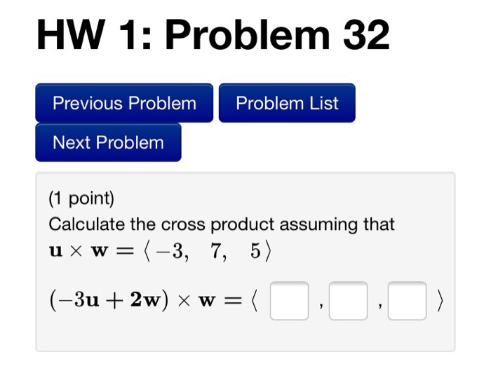Solved HW 1: Problem 32 Previous Problem Problem List Next | Chegg.com