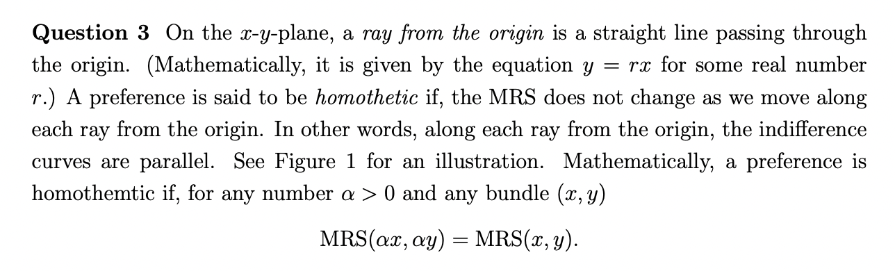 Solved Question 3 On the x−y-plane, a ray from the origin is | Chegg.com
