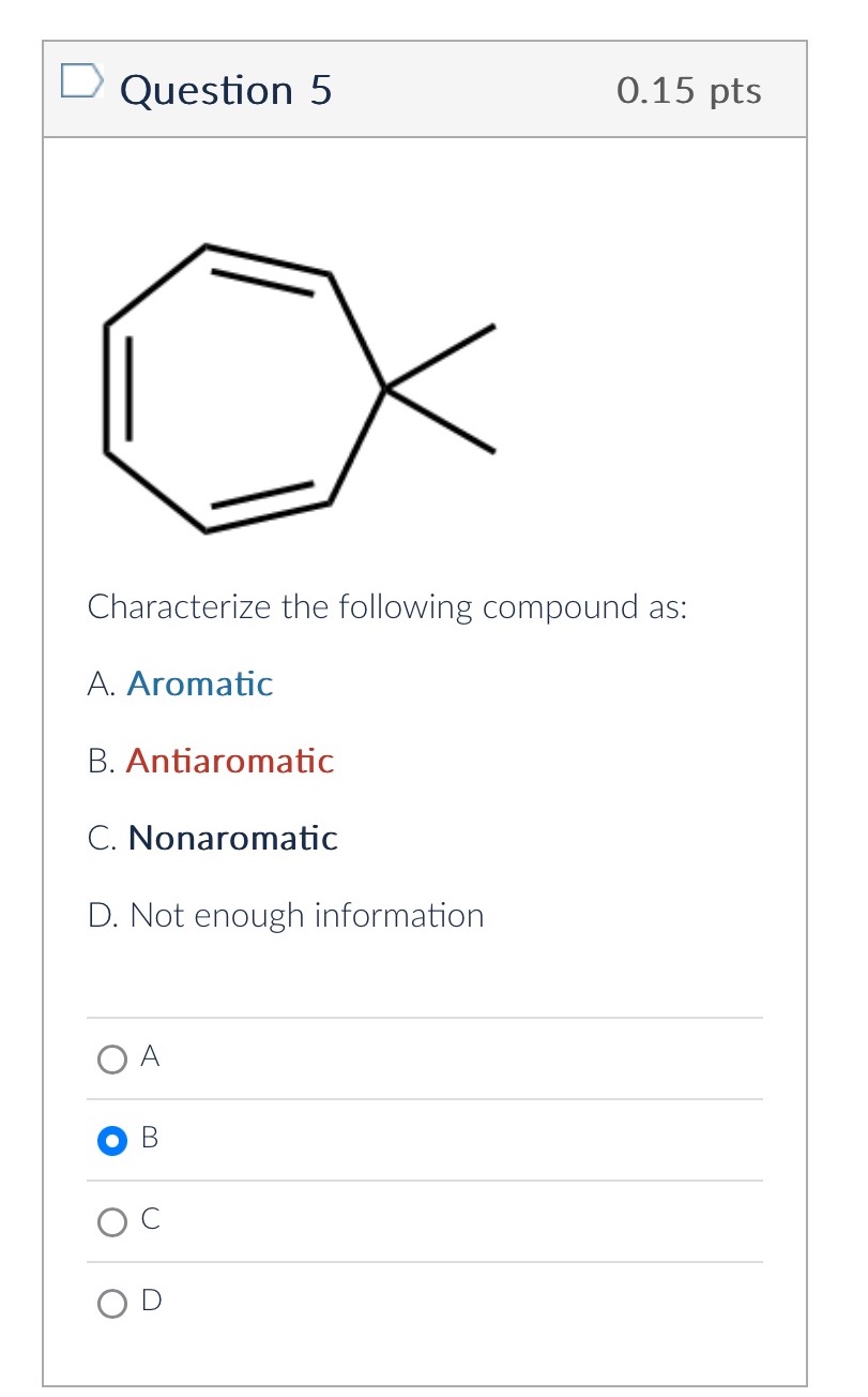 Solved Question 3 0.15 Pts Characterize The Following | Chegg.com