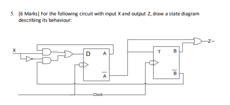 Solved 5. [6 Marks] For the following circuit with input X | Chegg.com