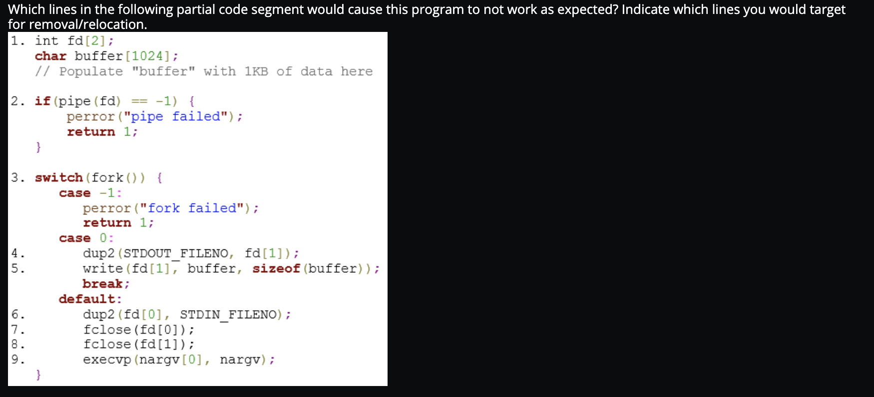 Solved Which lines in the following partial code segment | Chegg.com
