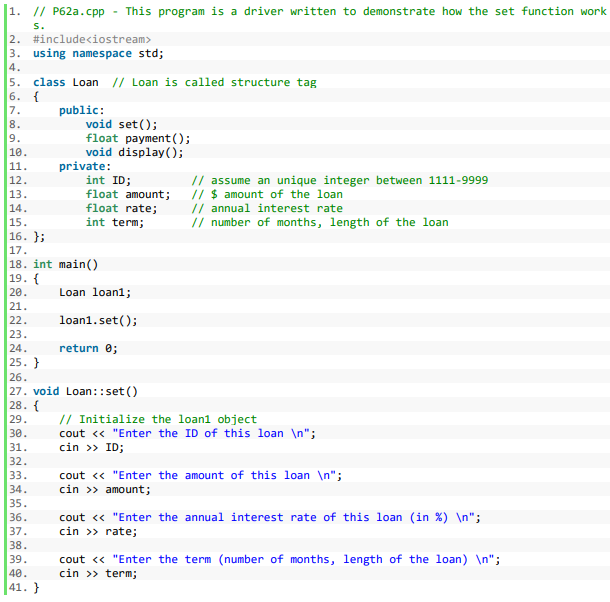 Solved S. 1. // P62a.cpp - This program is a driver written | Chegg.com