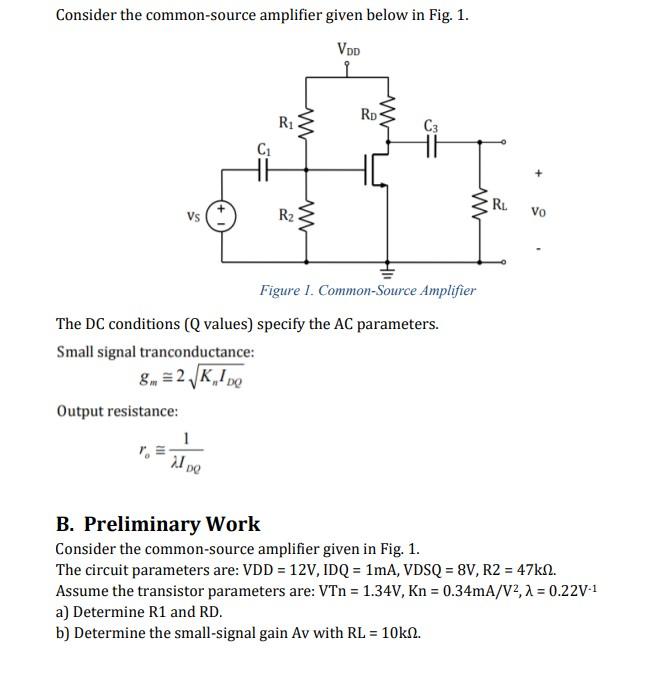 Solved Consider the common-source amplifier given below in | Chegg.com