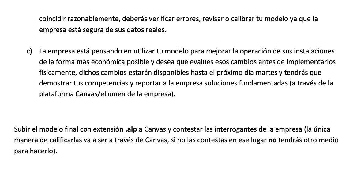 coincidir razonablemente, deberás verificar errores, revisar o calibrar tu modelo ya que la empresa está segura de sus datos