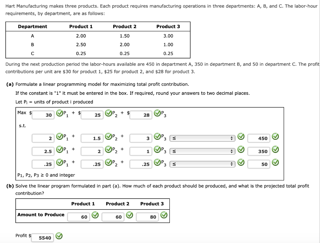 Solved Hart Manufacturing Makes Three Products. Each Product | Chegg.com