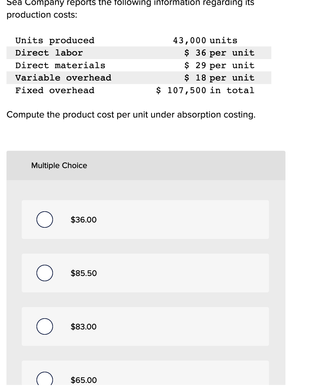 solved-sea-company-reports-the-tollowing-intormation-chegg