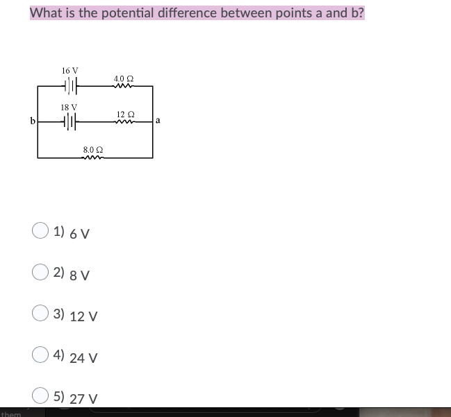 Solved What is the potential difference between points a and | Chegg.com