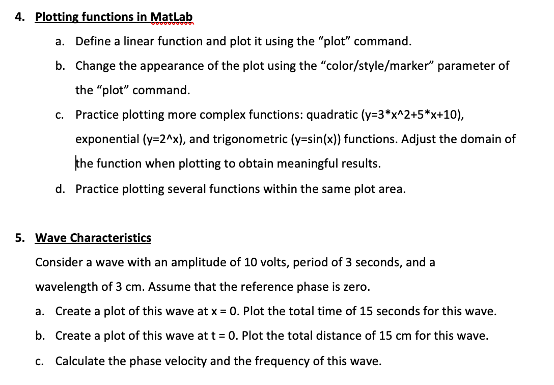 Solved vooooooooo 4. Plotting functions in Matlab a. Define | Chegg.com