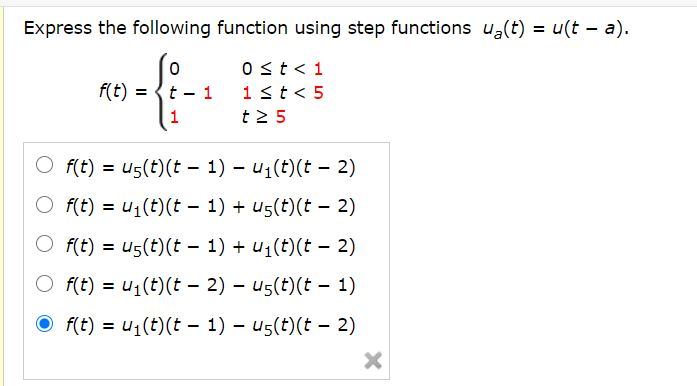 Solved Express the following function using step functions | Chegg.com