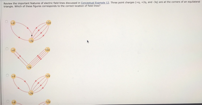 Solved Review the important features of electric field lines | Chegg.com