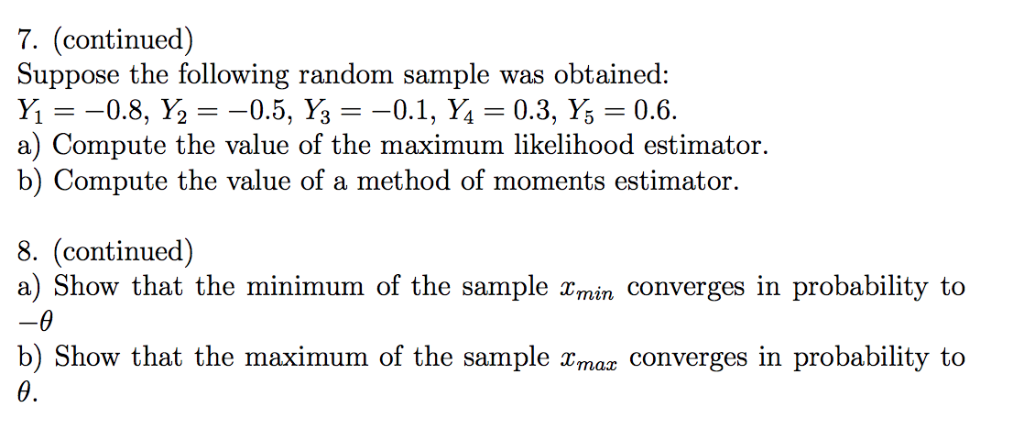 Solved 5-8. Consider a random sample X1, X2, ..., Xn from | Chegg.com