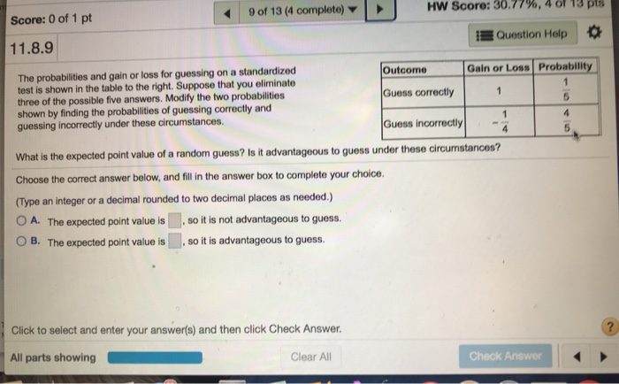 what score is 9 out of 13