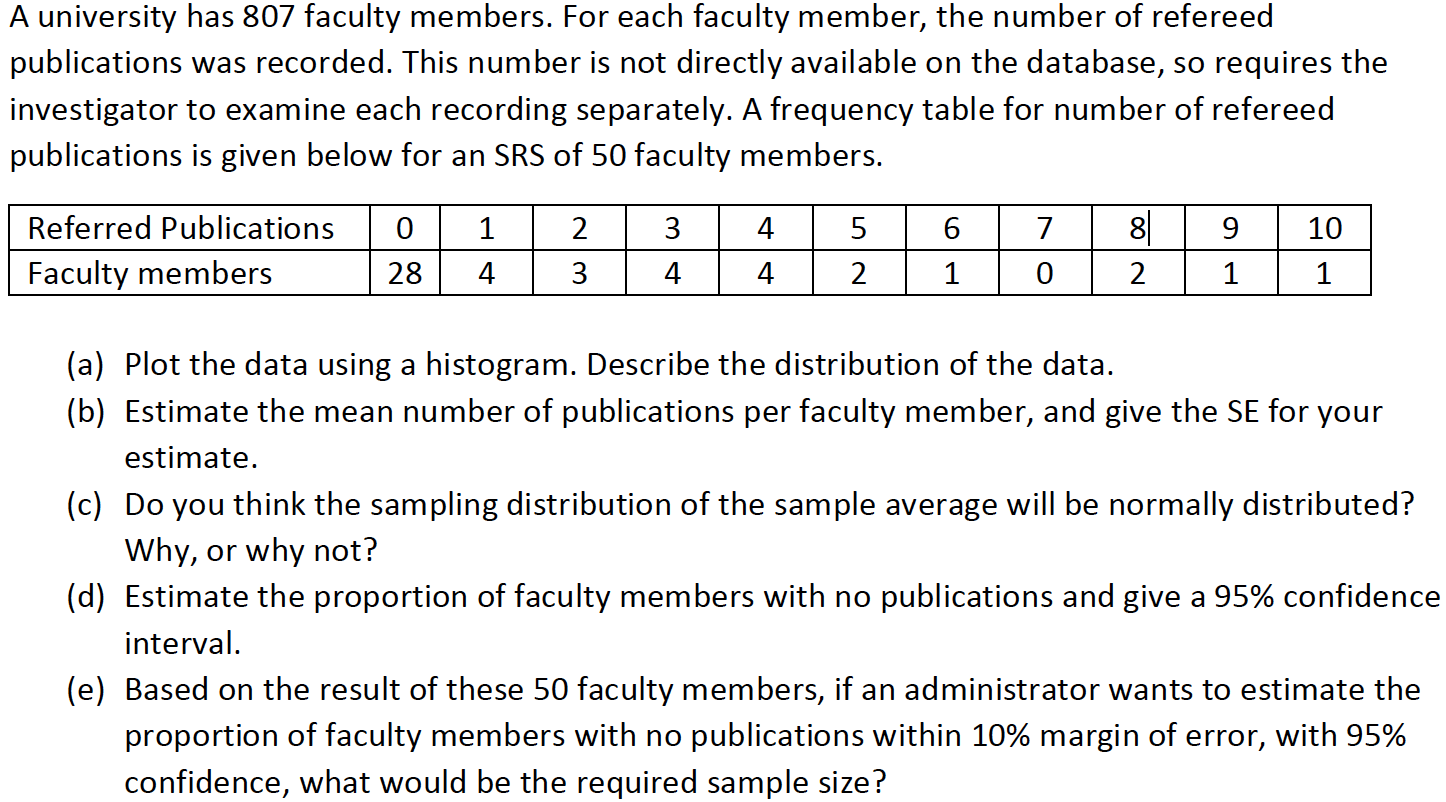 Solved A University Has 807 Faculty Members For Each Chegg