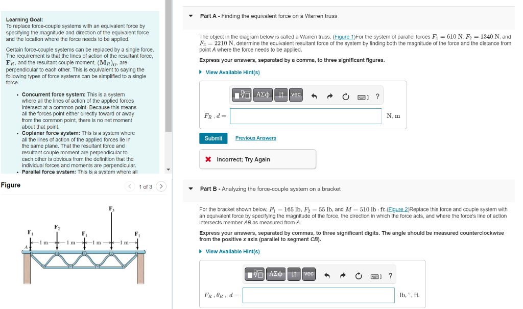 Solved Learning Goal To Replace Force Couple Systems With