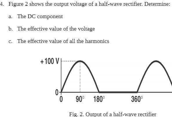Solved 4. Figure 2 shows the output voltage of a half-wave | Chegg.com