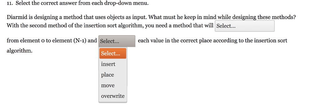 Solved 11. Select the correct answer from each drop-down | Chegg.com