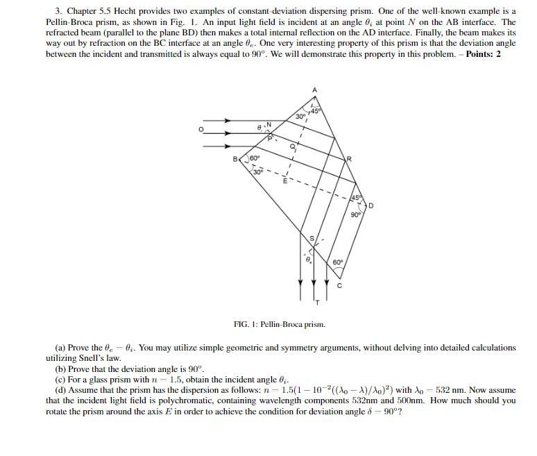 Solved Hecht provides two examples of constantdeviation