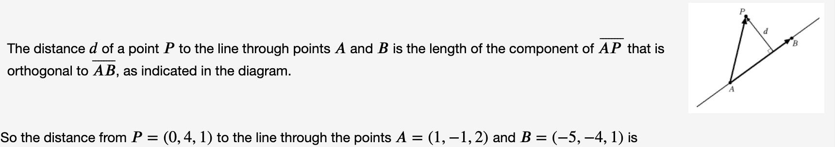 Solved The distance d of a point P to the line through | Chegg.com