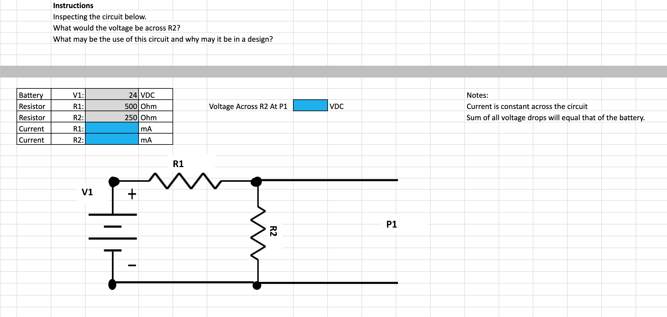 Solved Current is constant across the circuit Sum of all