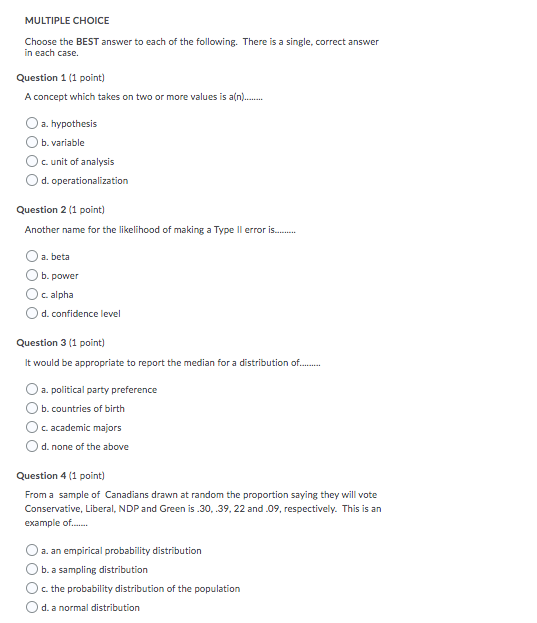 Solved MULTIPLE CHOICE Choose the BEST answer to each of the | Chegg.com