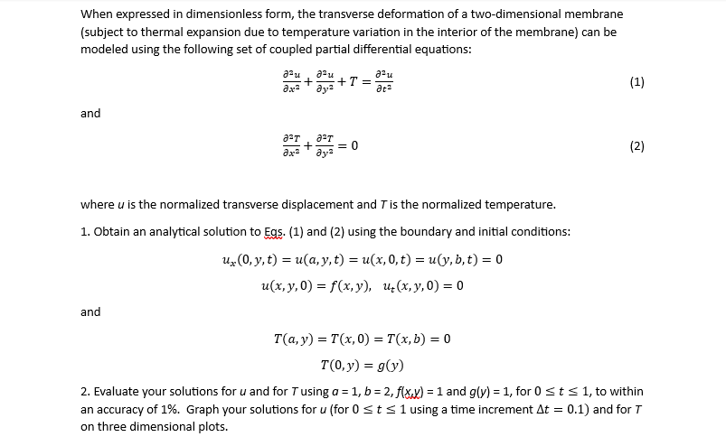 Solved When expressed in dimensionless form, the transverse | Chegg.com