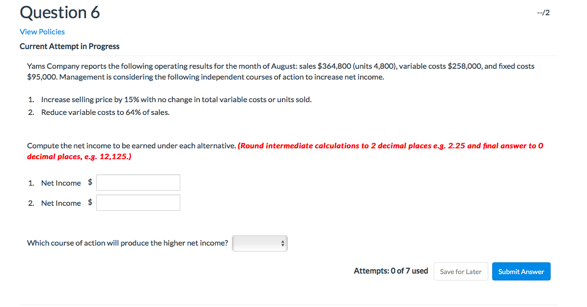 Solved Yams Company reports the following operating results