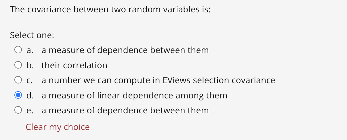 Solved The covariance between two random variables is: | Chegg.com