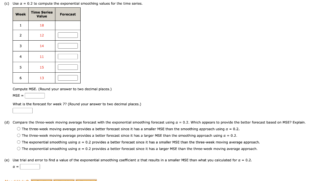 Solved Consider The Following Time Series Data. (a) | Chegg.com