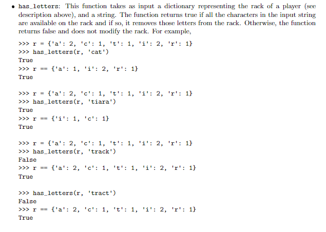 Solved • has letters: This function takes as input a | Chegg.com