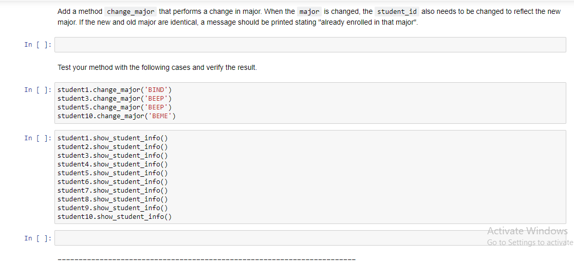Solved Problem 3: Instance and Class Attributes (20 points) | Chegg.com